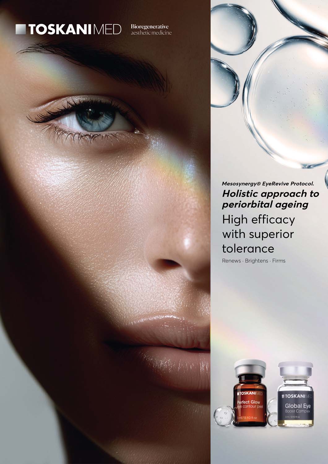 TOSKANI Eye Care and Perfect Glow brochure cover